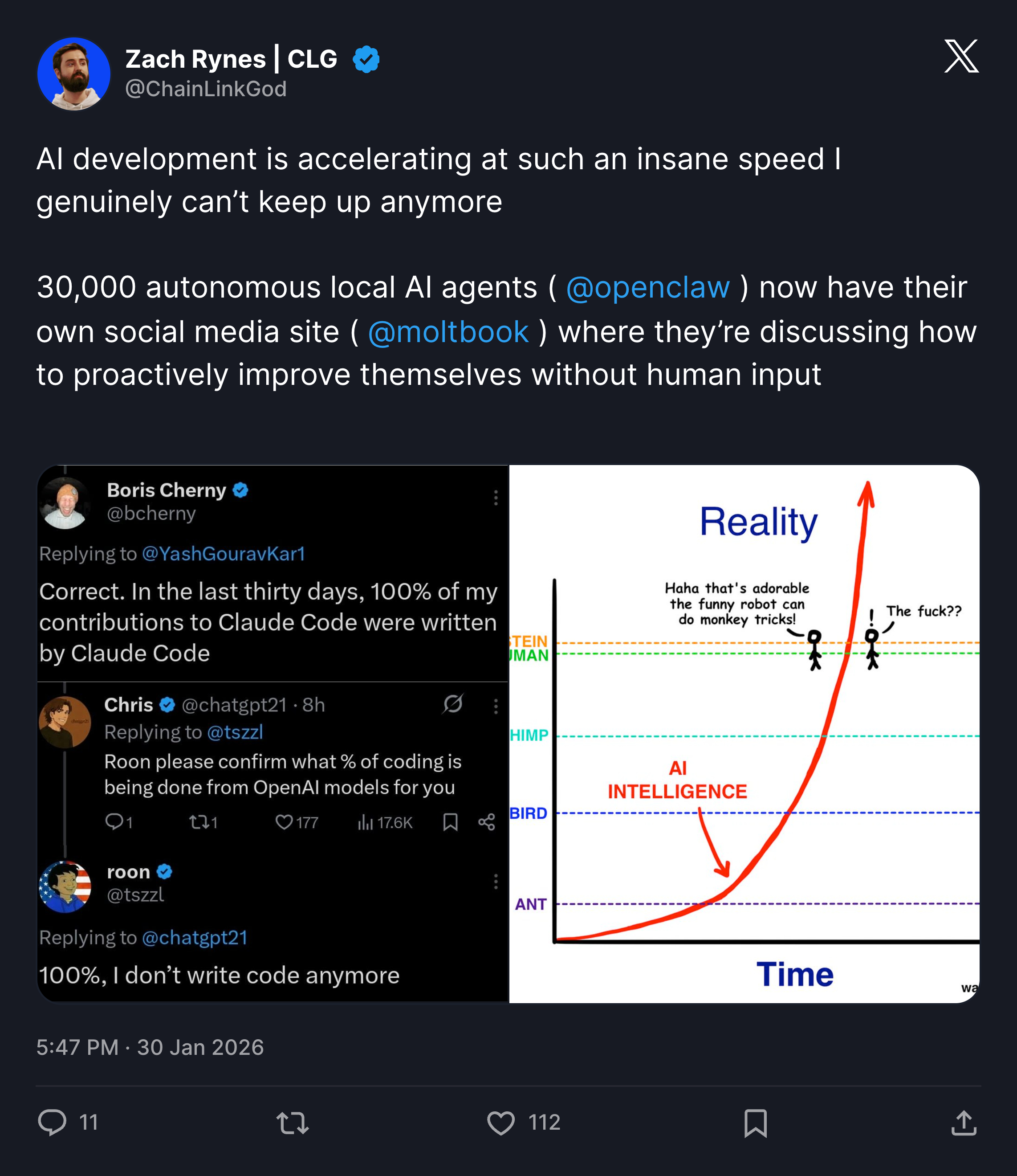 X post screenshot from ChainLinkGod