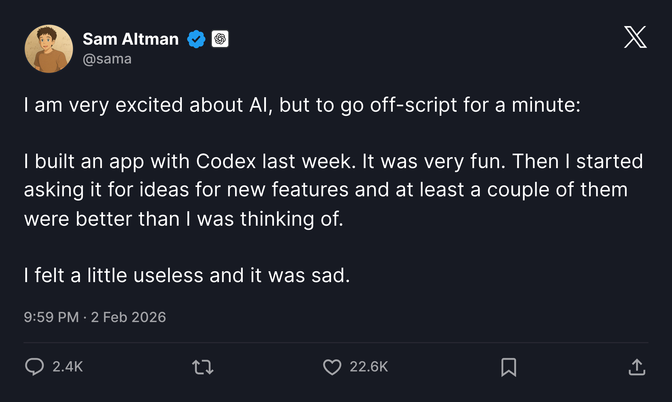 X post screenshot from Martin Pelletier