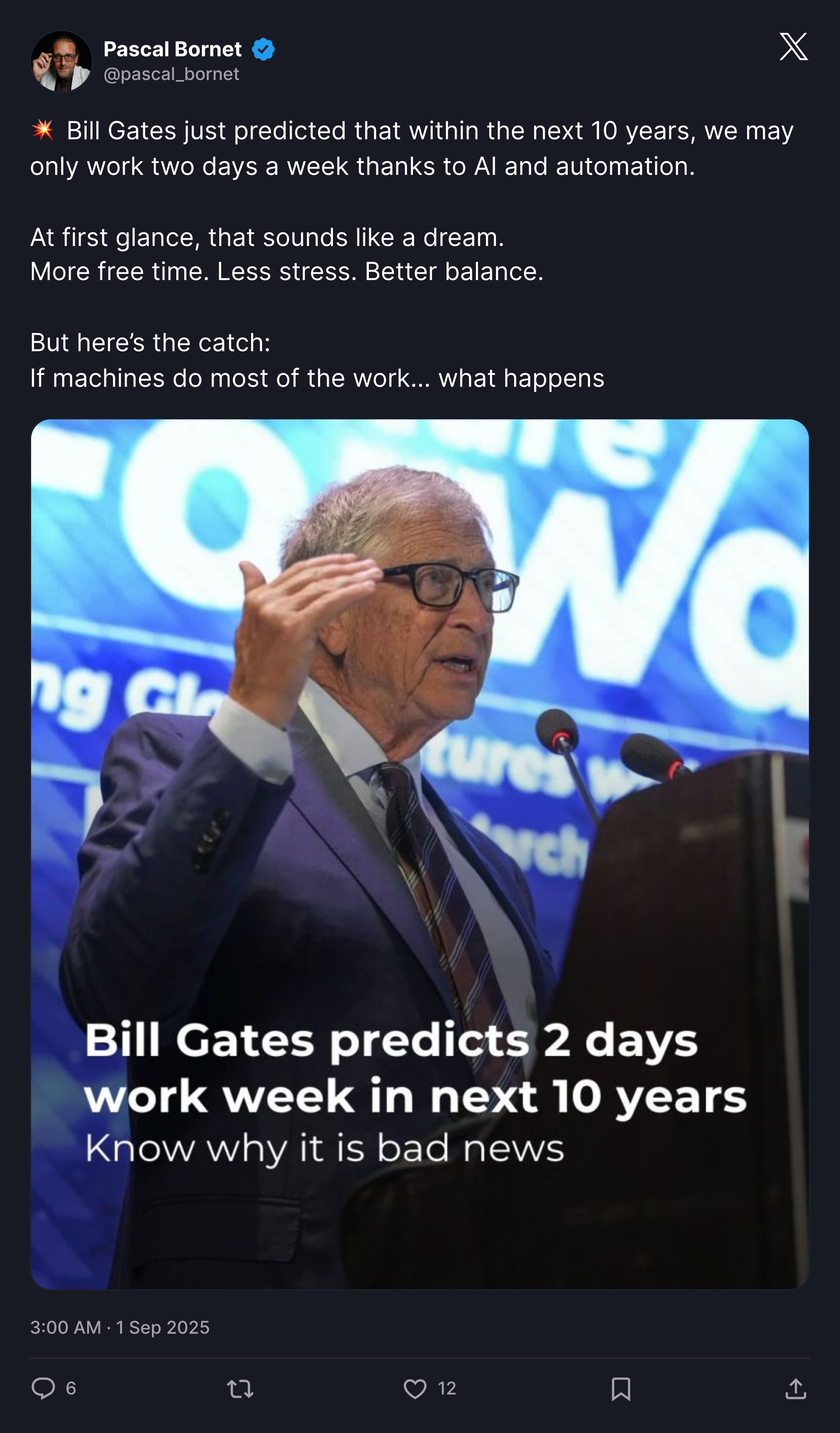 X post screenshot from Pascal Bornet